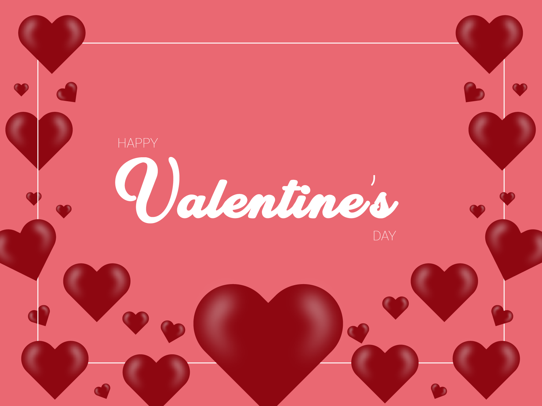 Valentine's Day card design created in Adobe Illustrator