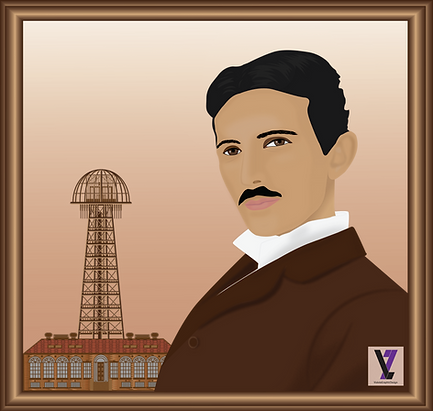 Nikola Tesla vector portrait